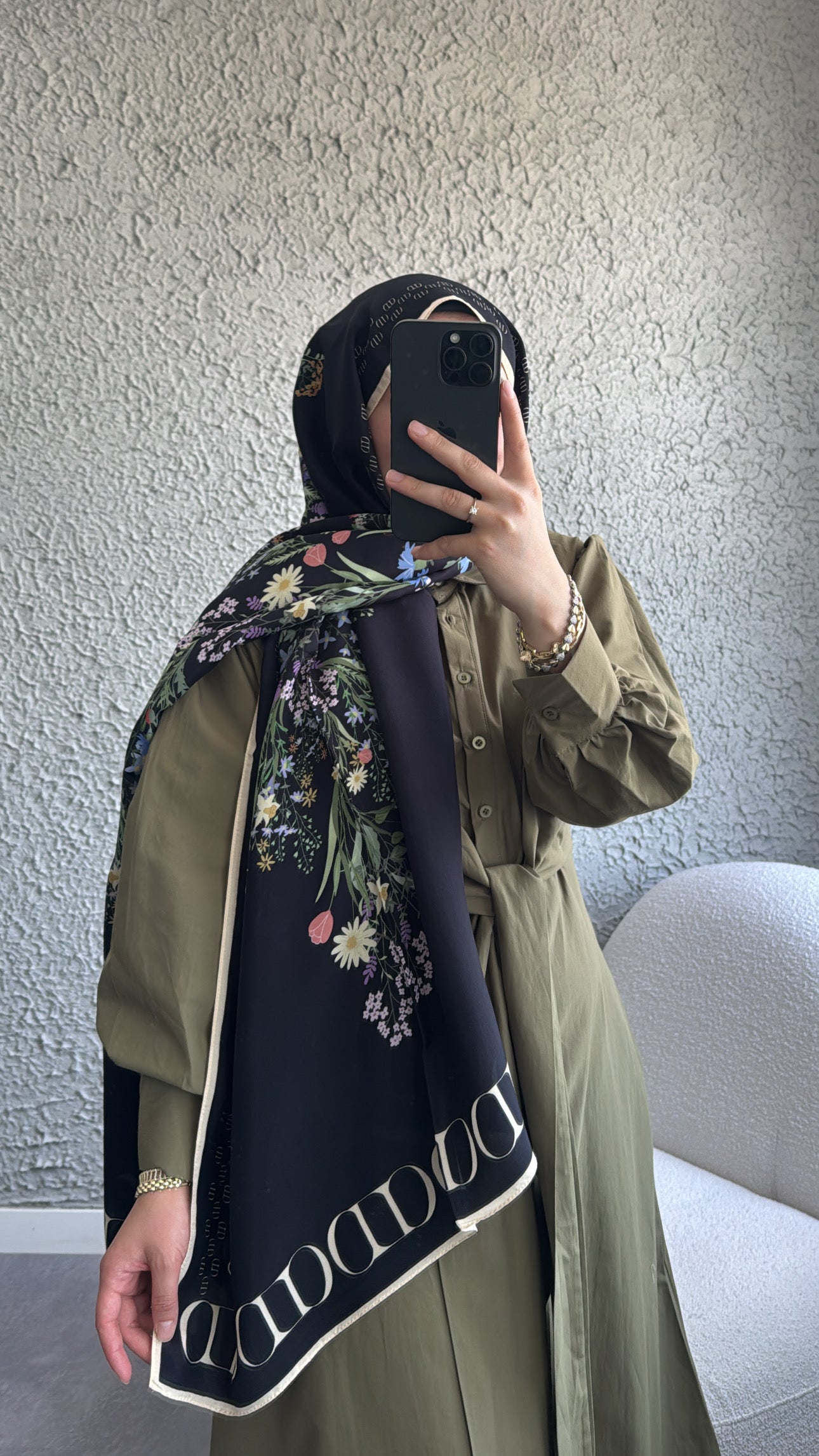 Carell çiçekli Şal